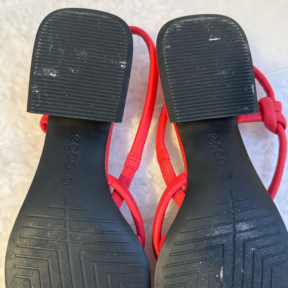 Ecco Women's Vibrant Red Heeled Sandals - Picture 3 of 4